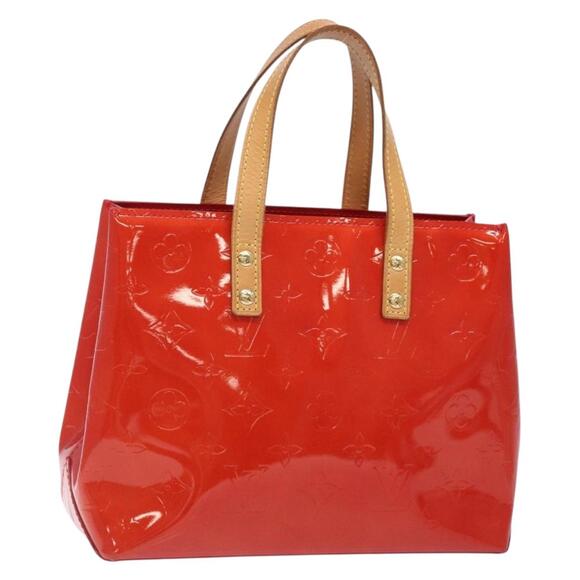 LOUIS VUITTON Monogram Vernis Reade PM Hand Bag Red Rouge M91088 - Picture 1 of 16